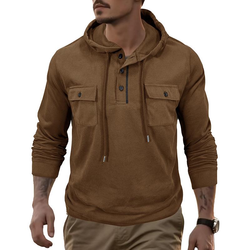 Men s Cross-Border Outdoor Sports Hoodie with Drawstring and Pockets XL