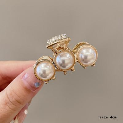 Geschenke Legierung Perle Haarspange Strass Retro Mini Haar Haarnadeln Perle Kleine Krabbenkralle Clip