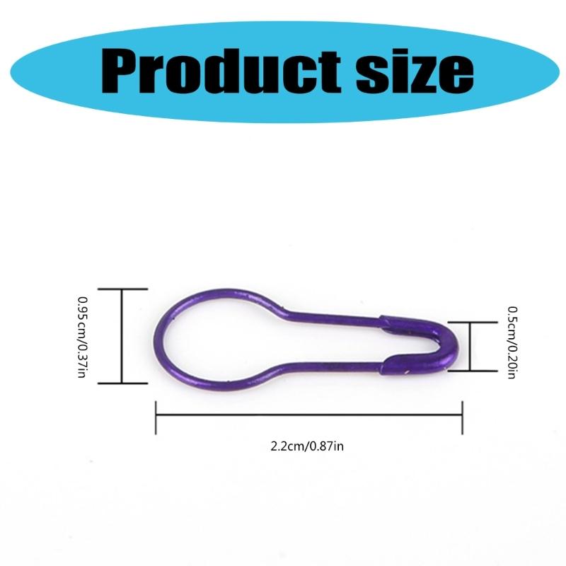 100Pcs Colorful Gourd Shape Safe Pin Sewing Accessory Knitting Marker Clip Safety Pin Metal Crochet Stitching Marker
