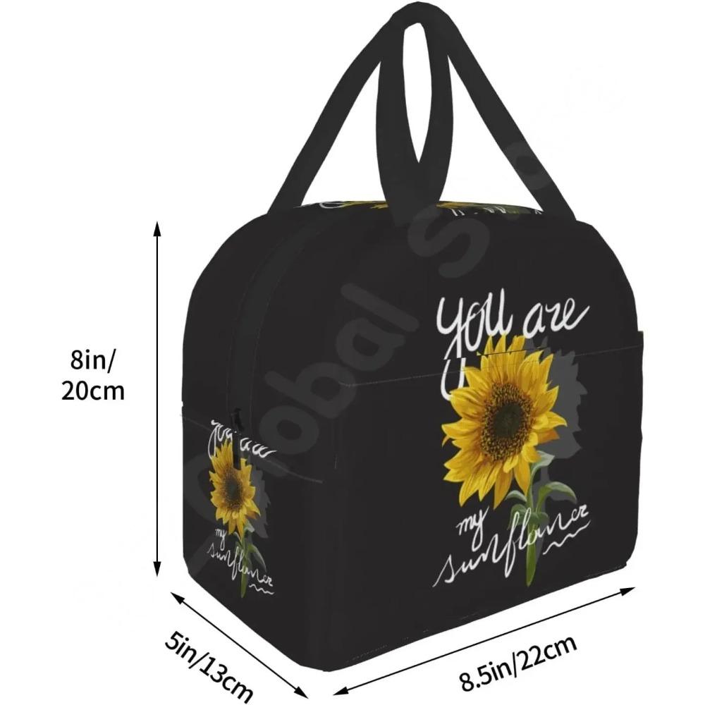 Sunflower Lunch Bag You Are My Sunshine Insulated Lunch Box Cooler Thermal Waterproof Reusable Tote Bag for Women Work Picnic