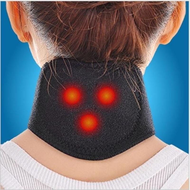 1Pcs Heating Neck Protection Massager Spontaneous Belt ( Color: Black)