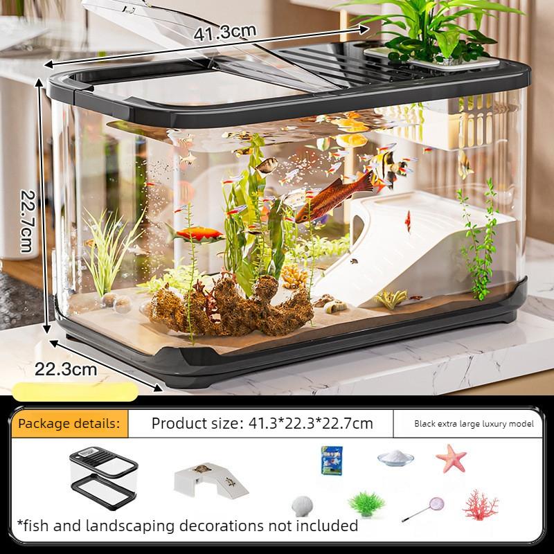 Breeding Container Fish Tank Turtle Tank Aquarium Living Room Balcony Ecological Terrariums Transparent Goldfish Tank Products