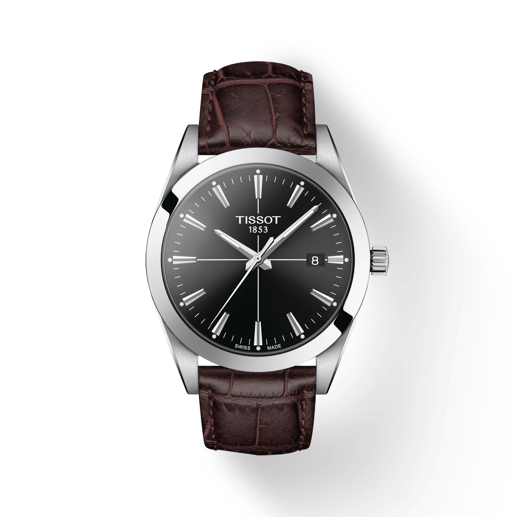

Tissot Leather Strap black Dial Men s Fashion Watch T127.410.16.051.01 чорний