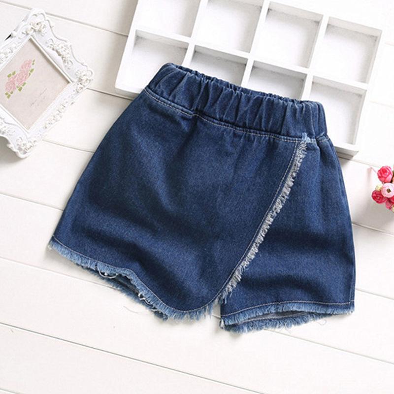 Neue Mädchen Jeansrockhosen Sommer Ausländische Shorts Kinder Faltenhosen Mode Koreanische Version von Kinderkleidung