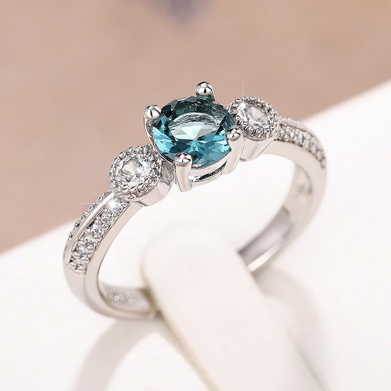 Huitan Trendy Women Wedding Rings Color Thin Ring Temperament Elegant Bridal Marriage Engagement Bands Accessory Jewelry