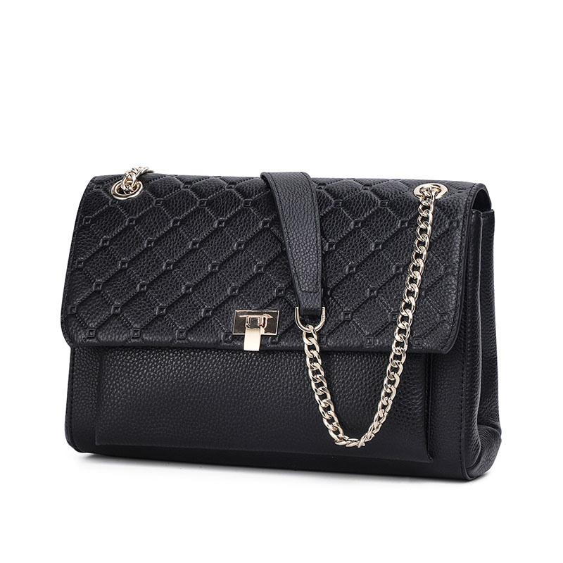 

Новая женская сумка через плечо с цепочкой на одно плечо, ромбовидная сетка, материал из коровьей кожи