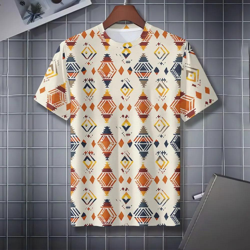 Printed Fashion Crew Neck Short Sleeve Top Casual Comfort T-Shirt Men's