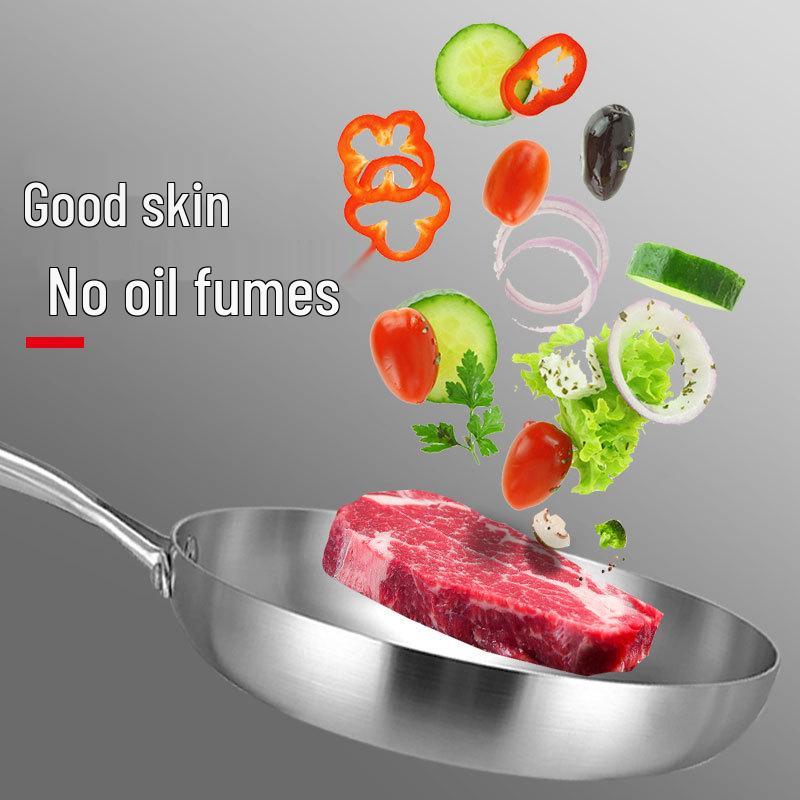 Manulife 304 Stainless Steel Flat-Bottom Wok for Induction & Gas Stoves