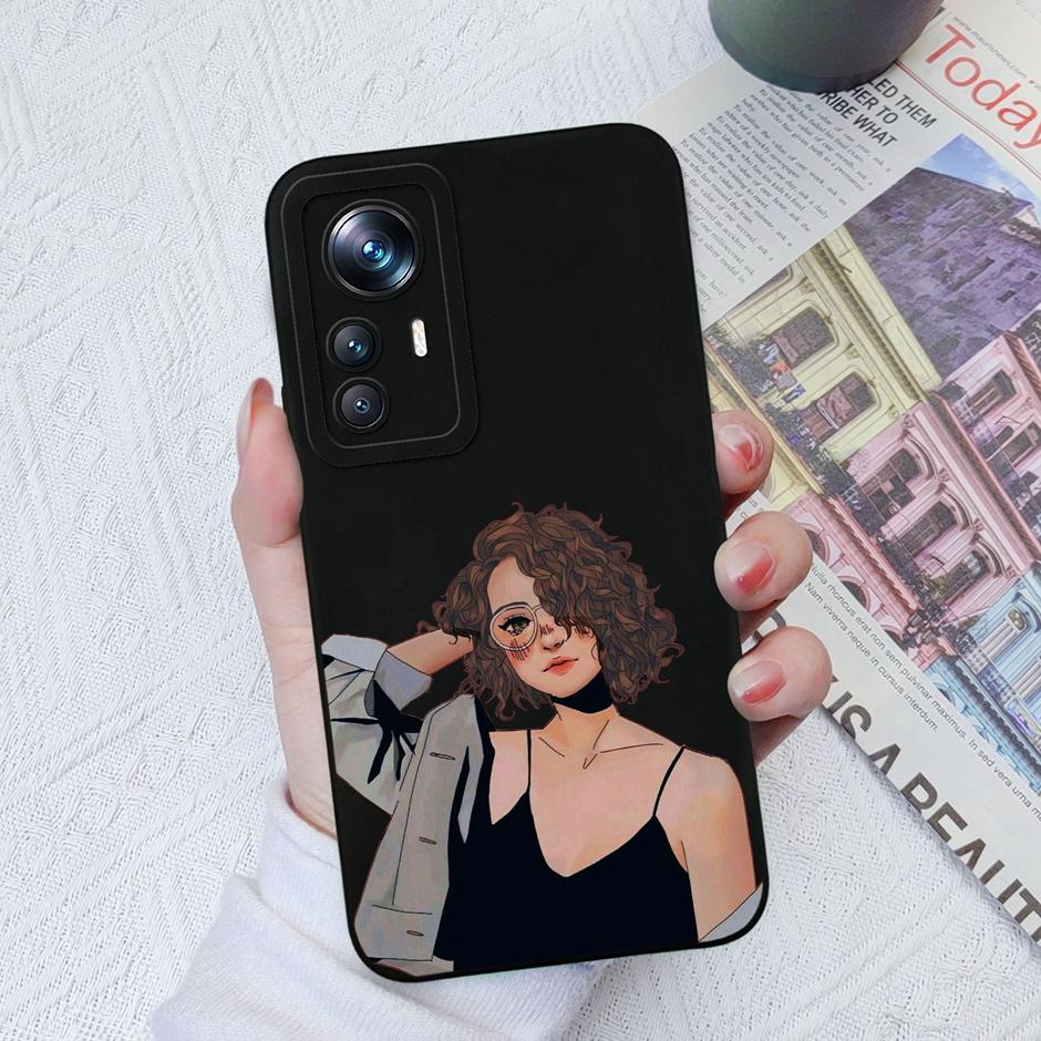 For Xiaomi 12T Case Hot New Design Cute Cat Butterfly Cartoons Matte Liquid Silicone Shell For Xiaomi 12T Pro Ultrathin Fundas