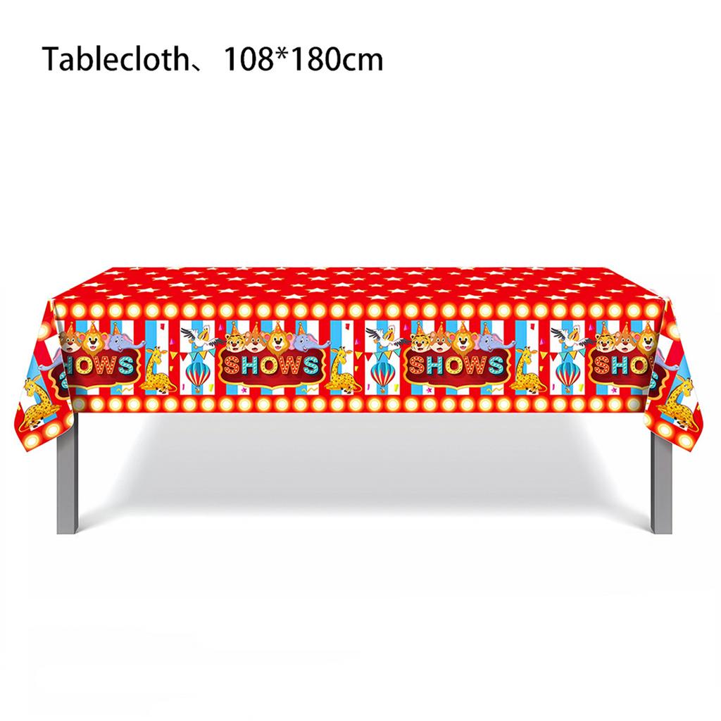 Carnival Circus Animals Decorations Banner Birthday Disposable Tableware Tablecloth Plate Cup Napkin Favors Party Supplie