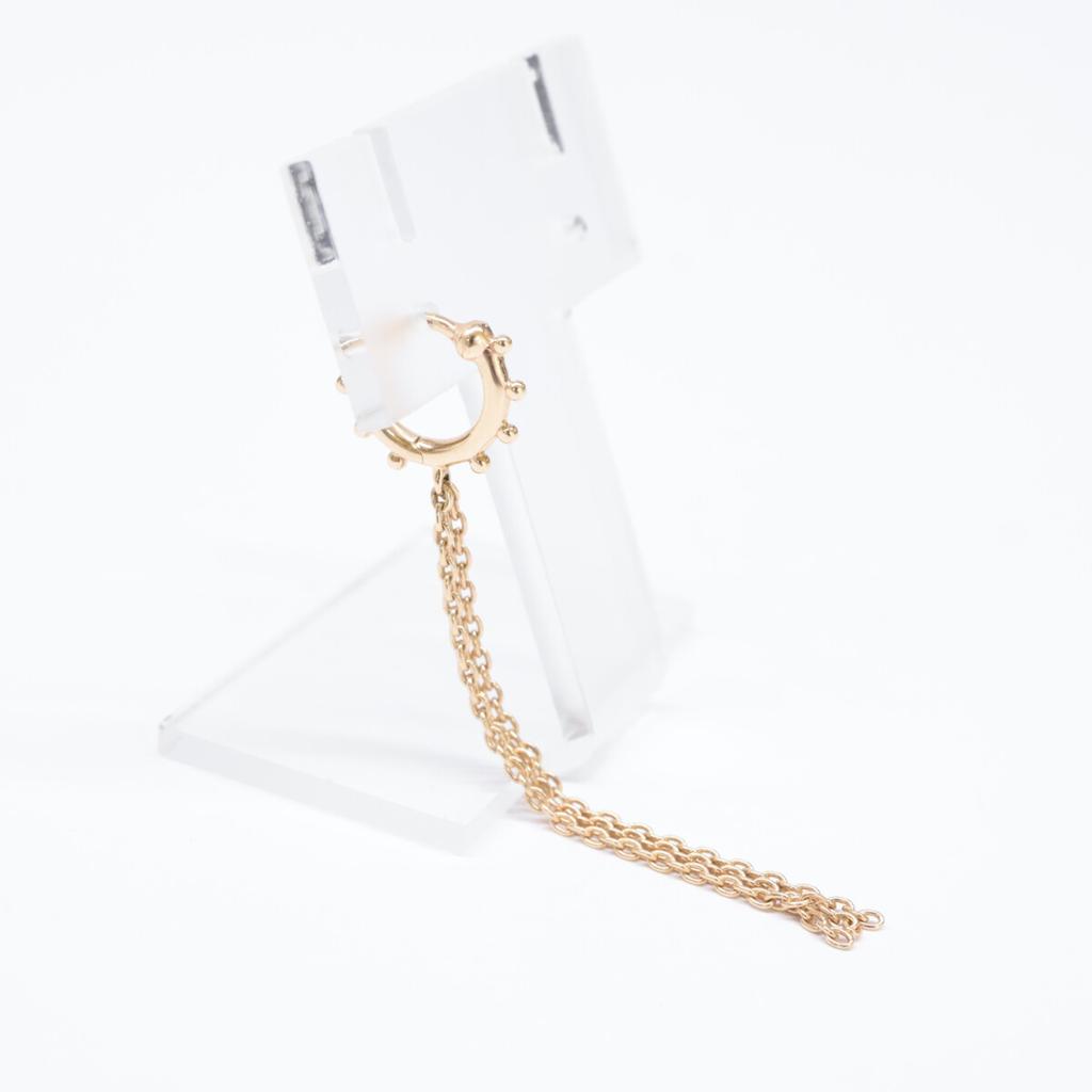 HIROTAKA [Excellent Condition] SA15KME K10 SEA ANEMONE Long Chain Huggie Hoop, Single Ear earring Yellow GoldUsed