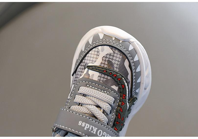 Kids' Spring 2026 Dinosaur Mesh Light-Up Sports Shoes