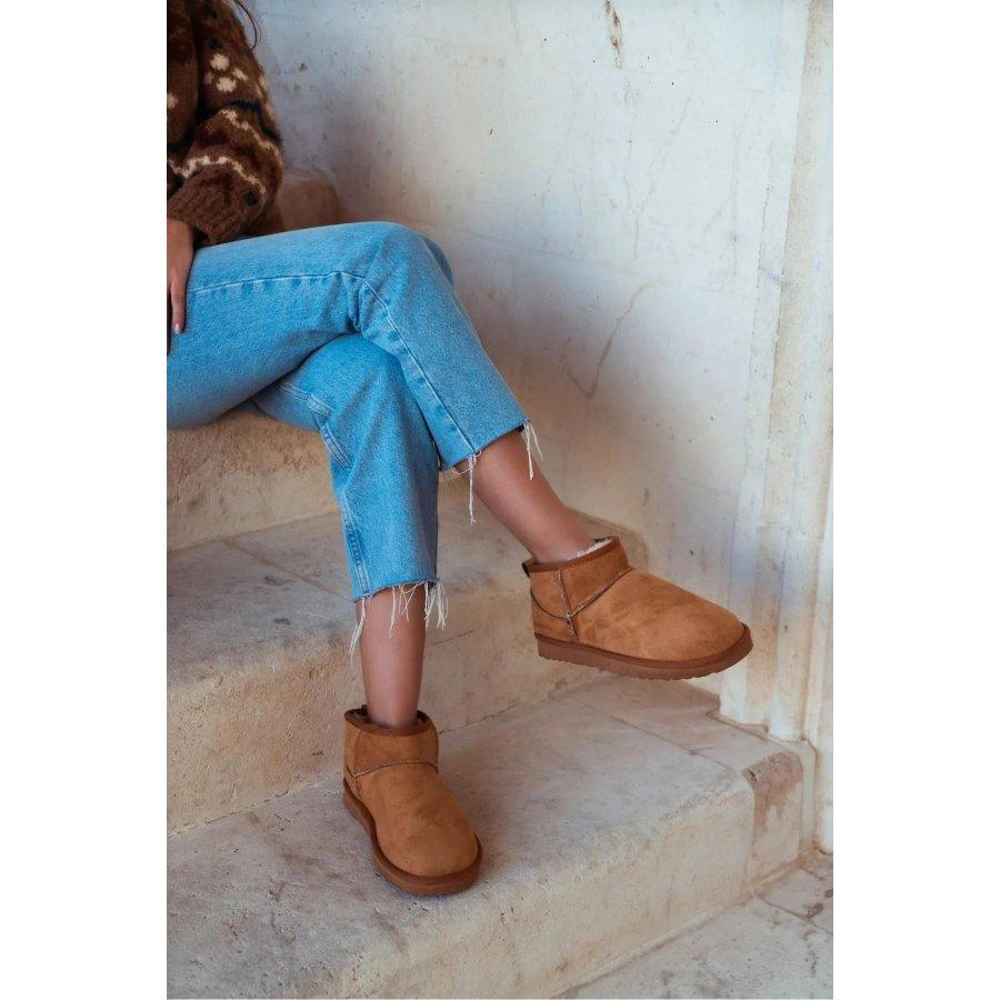 

Women s Suede Faux Fur Lined Half Boots