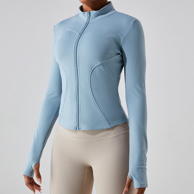 Autumn And Winter New Warm And Plush Yoga Sports Jacket For Women, Slim Fit Long Sleeved Yoga Suit Top, Fitness Suit