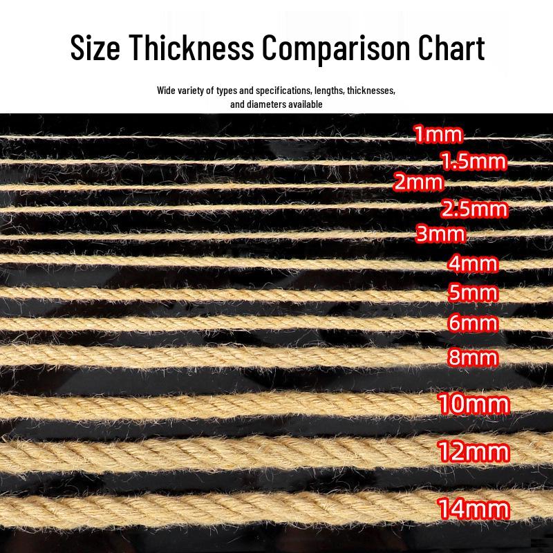 Hemp Rope: Handmade Thick String for DIY Weaving, Cat Scratching, Photo Wall Decor