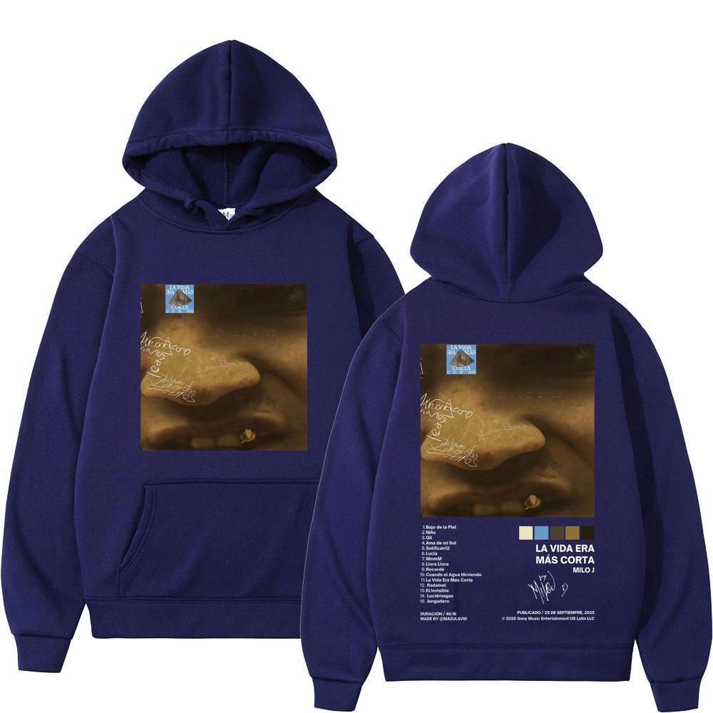 Felpa Grafica Album Rapper Milo J La Corta Uomo Donna Harajuku Pullover Felpa di Alta Qualità