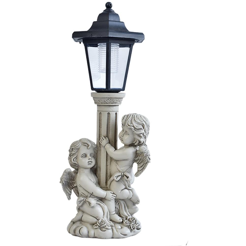 Antique Roman Column Knee Angel Solar Outdoor Light Antique Roman Column Knee Solar Outdoor Light Courtyard Ornament Light