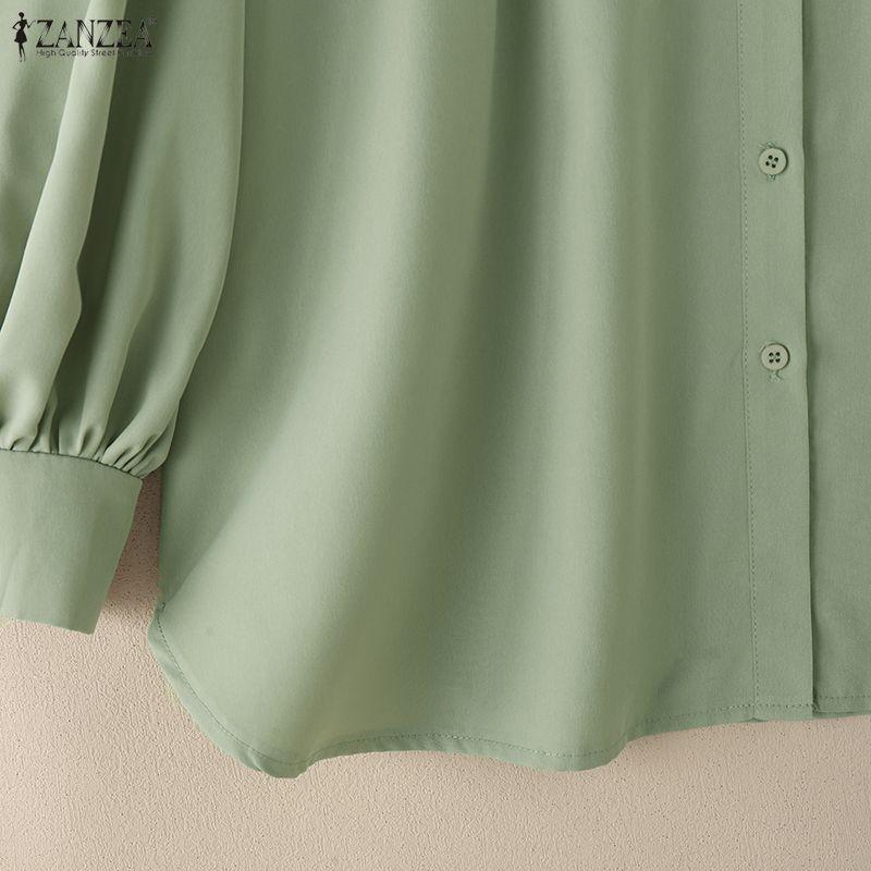 ZANZEA Dámska ležérna blúzka s dlhým rukávom s golierom