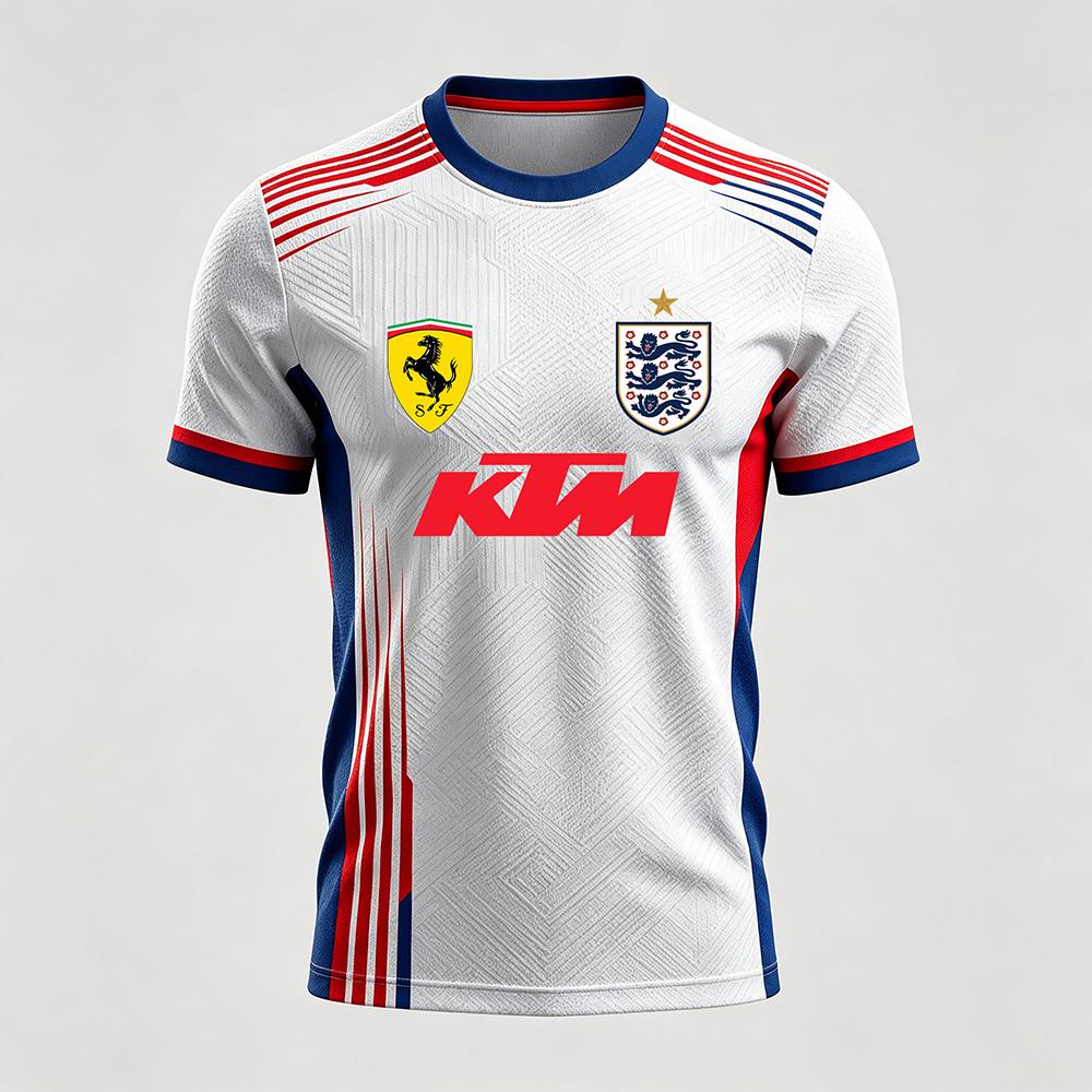 KTM 2026 Men s Britain Football Jersey Quick Dry Breathable Sports T-Shirt XS