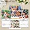 2026 Monthly Hangable Wall Calendar Cartoon Dog Wall Calendar Corgi Dog Design Monthly 12 Month Family Organizer Calendar