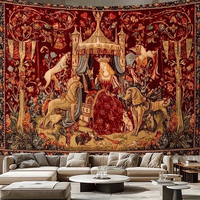 VIKAMA Medieval Mystical Fantasy Wall Tapestry Art Decorative Tapestry for Home Room Courtyard Studio Party Decoration