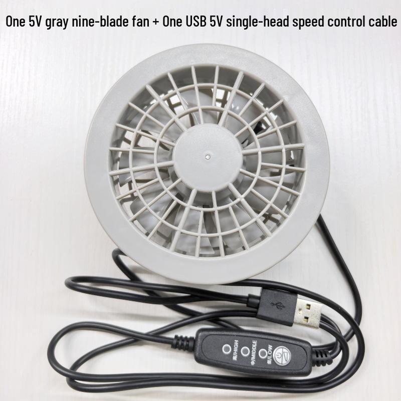 Cooling Electric Welding Air Conditioning Clothes with Nine-Leaf Fan, Universal Doll Clothes, and Inflatable 5V/7.4V Accessories.
