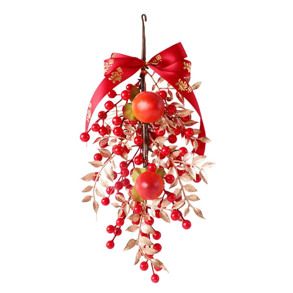 Facai Red Fruits Lucky Charm Gold&red Drop Ornaments Creative Hanging Pendent  Gift