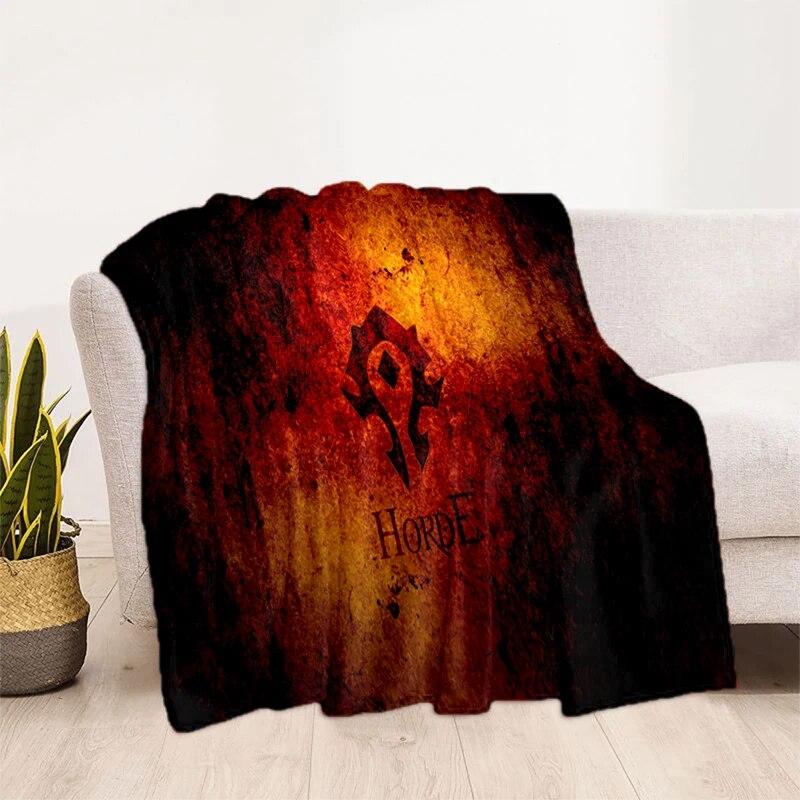 World of Warcraft Pattern Oversized Manta Sofa Bed Cover Soft and Hairy Blanket Plaid Soft Warm Flannel Throw Blankets Fans Gift