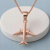 Gold Plated Necklace with Airplane Hanging Plane Travel Silver 925
