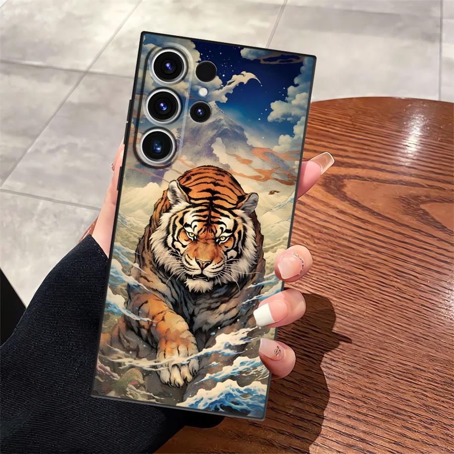 

Крутой чехол-бампер с тигром для Samsung Galaxy S26 S20 S21 FE S10 S9 Note 20 Ultra 8 9 10 S25 Ultra S24 Plus S23 Galaxy S24 Ultra