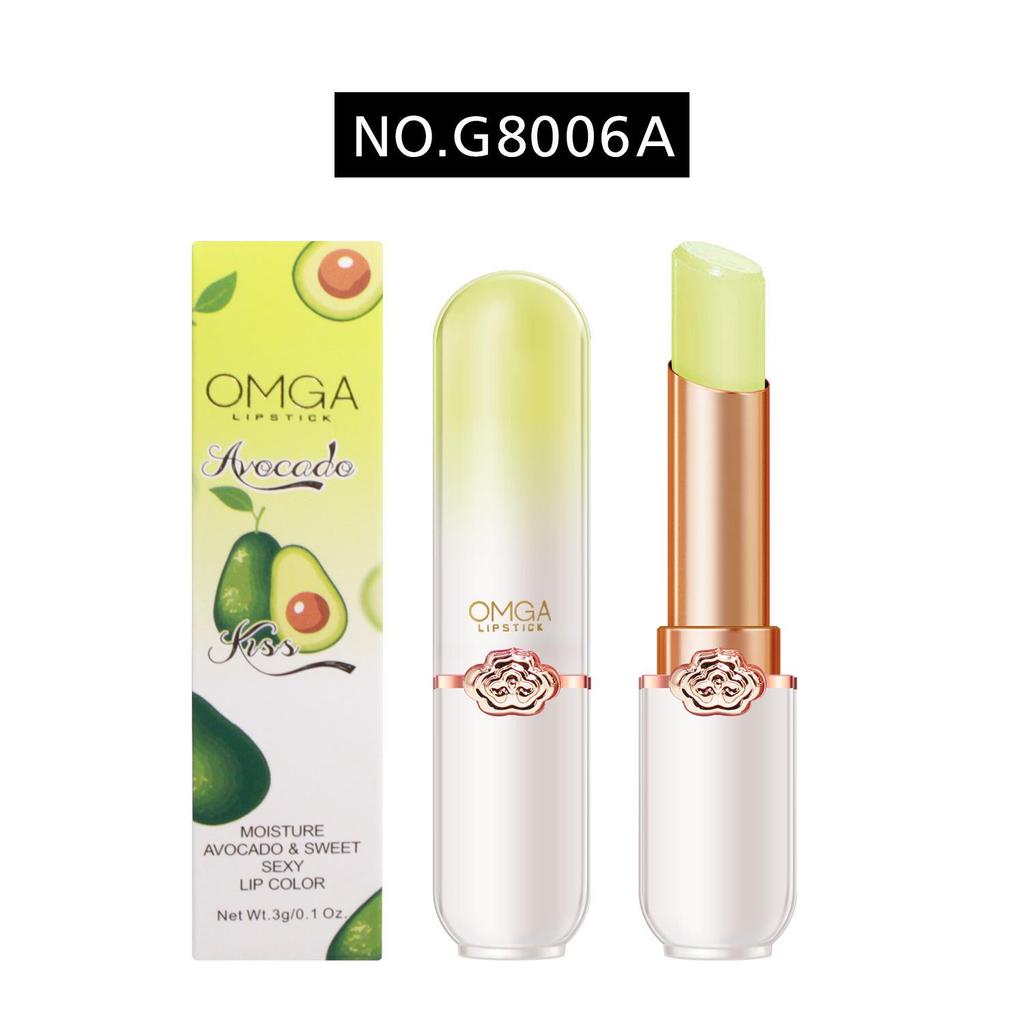 OMGA Burrocacao Gel Color-Cambiante Idratante - Pesca Lipstick Impermeabile Adattabile alla Temperatura
