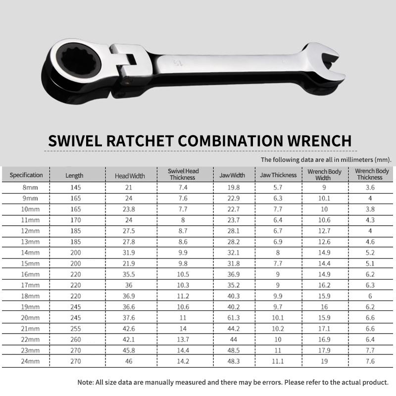 Activități multifuncționale Set chei cu clichet 180 de grade Chei flexibile cu cap deschis Unelte de mână pentru reparații auto Cheie combinată