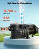 Above Ground Pool Pump, 250W, 11,700 L/H Max Flow Single Speed Swimming Pool Pump, AC 220-240V, 2850 RPM, 8 M Max Head Lift, with Filter Basket & Lid,