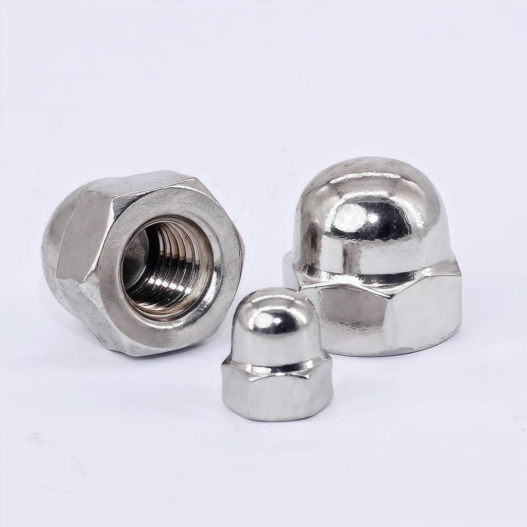 Acorn Domed Nut M3 M4 M5 M6 M8 M10 M12 M14 M16 M18 Brass/304 Stainless Steel /304 Black Hex Acorn Nut Anti-Loose Rust Domed Nuts