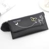Pu Material Ladies Long Wallet With Butterfly Flowers And Letter Pattern For Home Storage