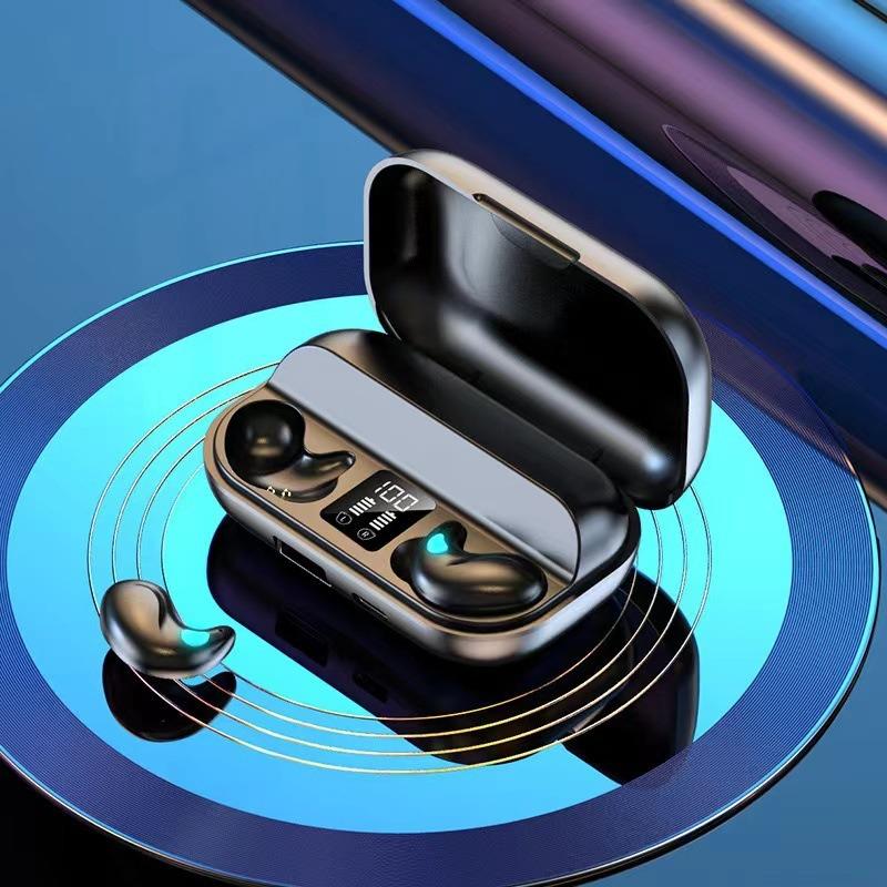 X57 popular in-ear super long battery life mini sleep bluetooth headset with digital display 5.3 wireless noise reduction