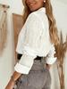 2026 Spring/Summer Women's Elegant Hollow Embroidery Long Sleeve Shirt with Lapel