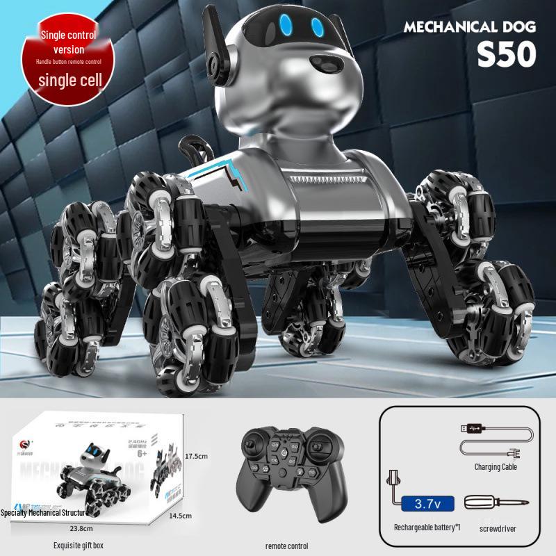 Eight-Wheel Stunt Robot Dog: Gesture-Sensing Remote Control Toy for Kids