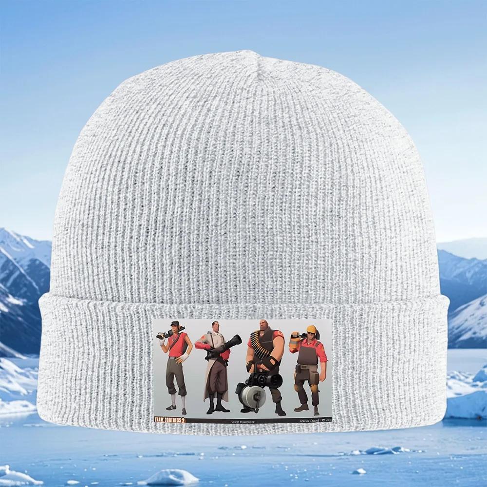 Four Team Fortress Characters Posing Unisex Women Unisex Knitted Hat Beanie Pullover Cap Winter Thermal Warm Christmas Outdo