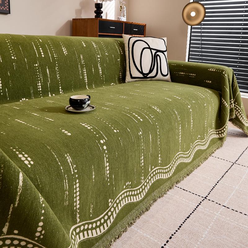 

1PC-Chenille Modern Wind and Sofa Towel Four Seasons Universal All inclusive Anti slip Sofa Towel 180*130cm зелёный