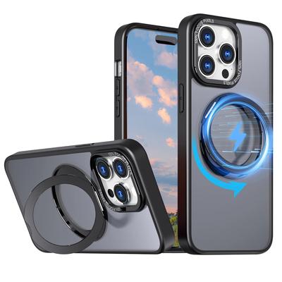 Magsafe Case For iPhone 15 14 13 12 11 Pro Max XS XR 8 7 15 14 Plus SE2 2022 Car Magnetic Ring Holder Silicone Hard Phone Cover