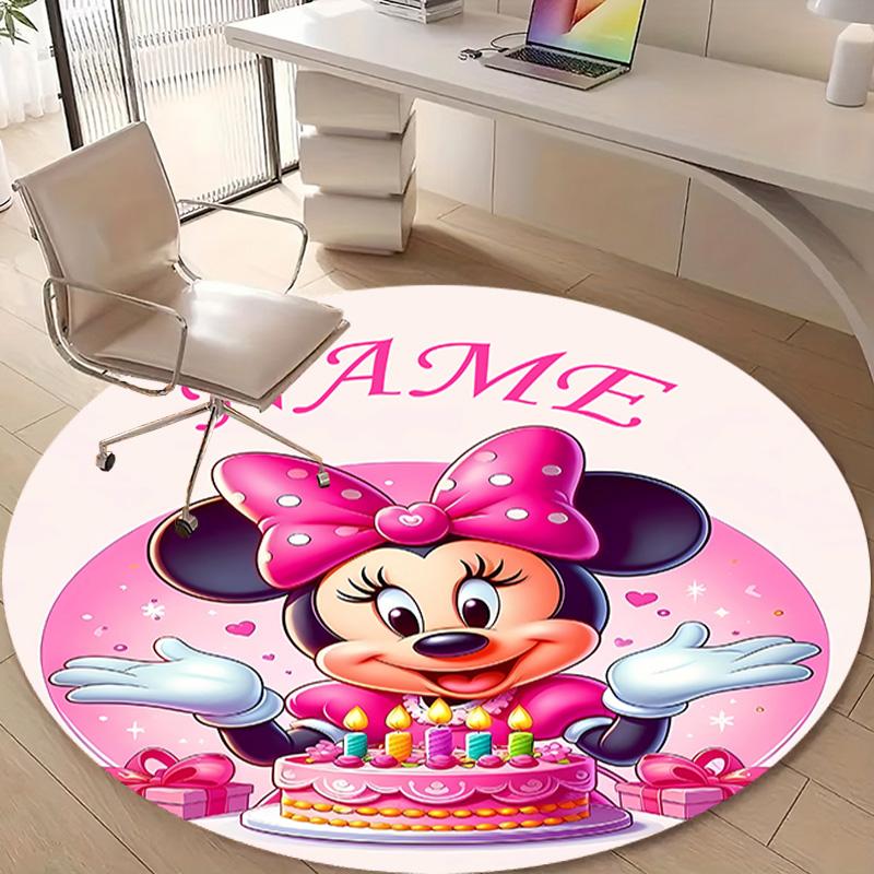 Personalized M-Minnie Round Chair Office Rug - Perfect for Mat, Office Chair & More - Ideal Gift for Birthdays and Holidays