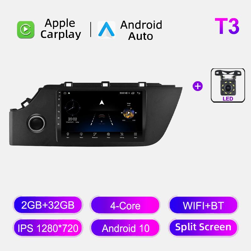 Autorádio Android 12 pro KIA RIO 4 FB 2020 2025 2025 Bezdrátový multimediální přehrávač Carplay GPS Navigace BT Auto Stereo hlavní jednotka