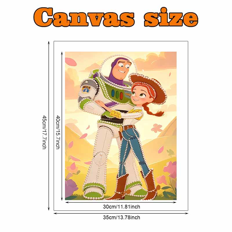 Disney Pearl Painting Toy Story Buzz Lightyear and Tris Handmade DIY Pearl Gem Painting Pictures Crafts Special Shape Home Wall Decoration