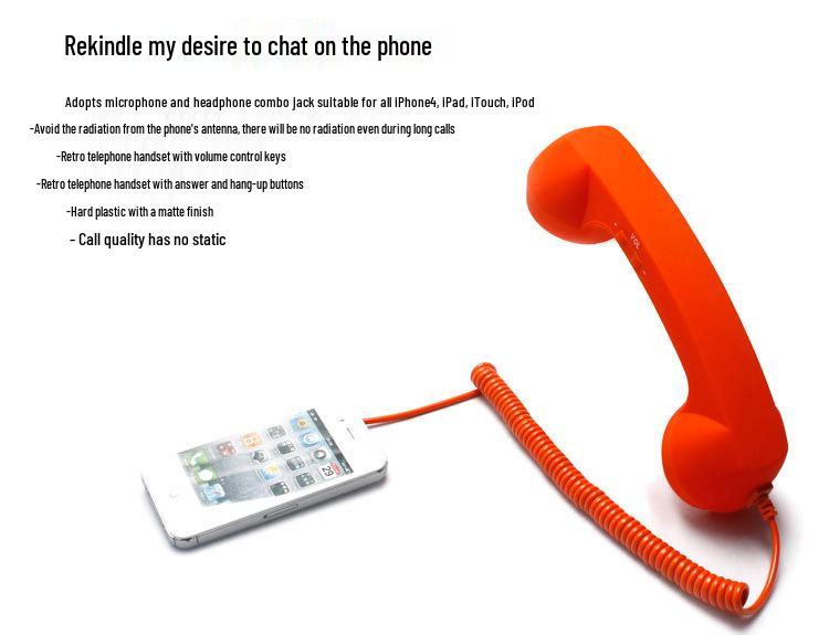 Retro Anti-Radiation Mobile Handset for Pregnant Women: Fashionable and Cool Phone Microphone