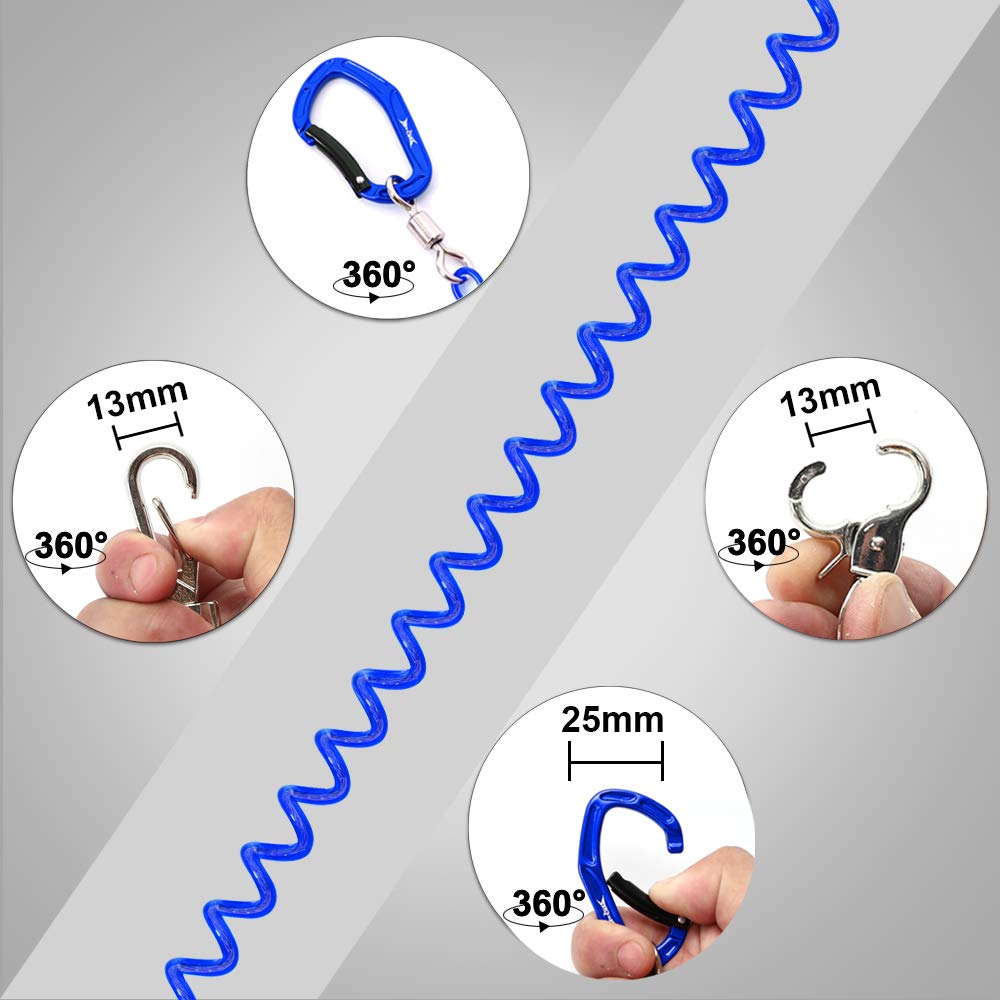 HERCULES Spiral Cord Curl Cord with Wire Maximum Extension Load Capacity 27kg Fishing Fishing Rod Rod Band Spiral Wire Cord No Rust Elastic Cord