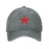 Eine Vintage Rote Sterne Baseballkappe Golfbekleidung Große Größe Hut Angelkappen Unisex Ballkappe Golfbekleidung Unisex Damen