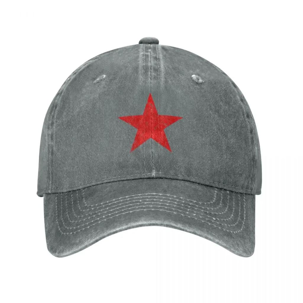Eine Vintage Rote Sterne Baseballkappe Golfbekleidung Große Größe Hut Angelkappen Unisex Ballkappe Golfbekleidung Unisex Damen