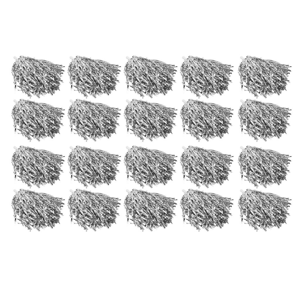 20Pcs Che Ing Squad Hand 3.3in Handle Pure Color PET Che Ing Pompoms for Sports Party Stage Show