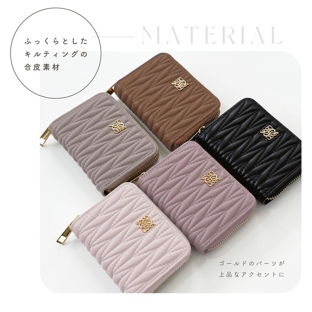 Mini Large Card Coin Wallet, Bifold, Capacity, Case, Accordion-Style, Slim, Purse, Compact, Small, Women's (Pink)